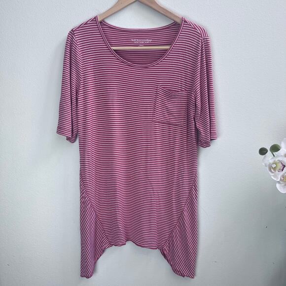 Soft Surroundings Terra Orange & White Striped Tunic Women's Size Medium - Picture 1 of 7